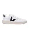 Veja V-10 Faux Leather Sneakers In White