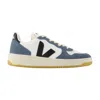 Veja V-10 Logo-detail Leather Sneakers In Multi