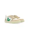 Veja V-10 Suede-trimmed Leather Sneakers In Neutrals