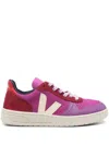 Veja V-10 Sneakers In Viola Suede And Leather In Purple