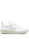 Veja White V-10 Lace-up Sneakers In White