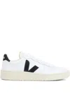Veja Low-top White Leather Sneakers With Perforated Detailing In White