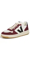 Veja V-10 Prime Panelled Leather Sneakers In White