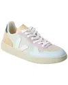 Veja V-10 Suede Jade White Multico Trainers In Beige