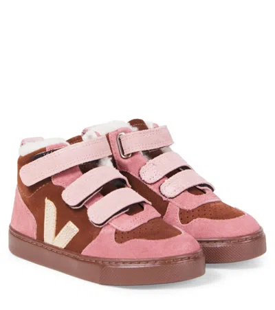 Veja Kids' V-10 Suede High-top Sneakers In Pink