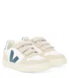 Veja V-10 Suede-trimmed Leather Sneakers In Beige