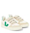 Veja V-10 Suede-trimmed Leather Sneakers In Multicoloured