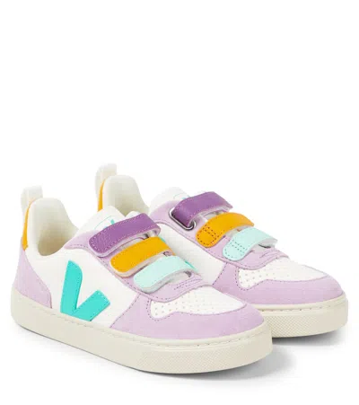 Veja Kids' V-10 Low-top Sneakers In White