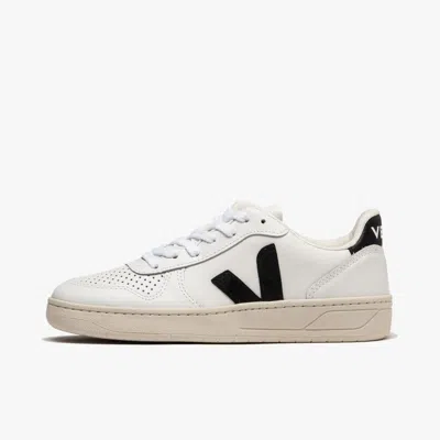 Veja V-10 Vx0200005 Sneakers Men's White Black Leather Lifestyle Shoes Eee256