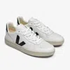 Veja V-10 Vx0200005b Sneaker Men's White Leather Low Top Comfort Lifestyle Shoes In Black