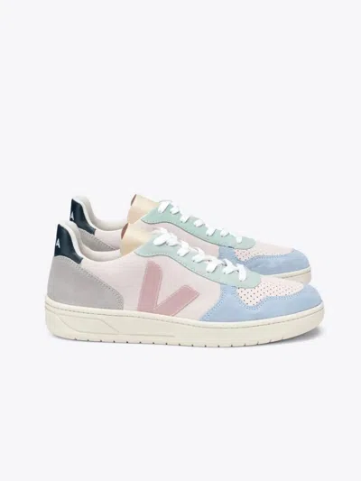 Veja V-10 Vx0302495a Sneaker Women's Multicolor Suede Casual Shoes Eee741