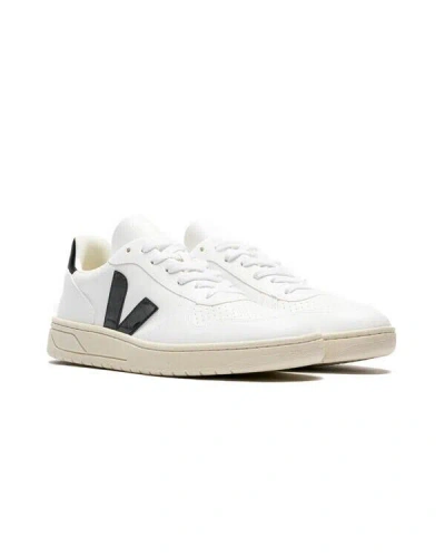 Veja V-10 Vx0702901b Sneaker Men's White Black Leather Comfort Casual Shoes