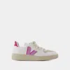 Veja V10 Womens Comfort Insole Faux Leather Running & Training Shoes In White