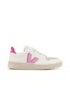 Veja V10 Womens Comfort Insole Faux Leather Running & Training Shoes In White_orchid_ultraviolet