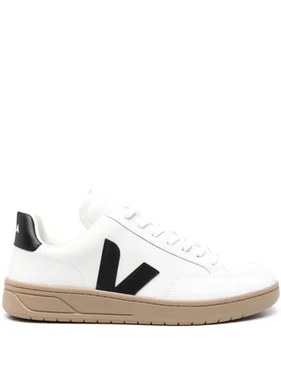 Veja V-12 Leather Low-top Sneakers In White