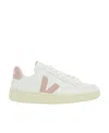 Veja Recife Logo Leather Sneaker In White