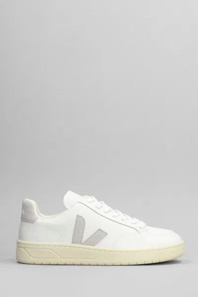 Veja V-12 Sneakers In White Leather In Weiss