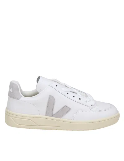 VEJA V 12 SNEAKERS IN WHITE/GREY LEATHER