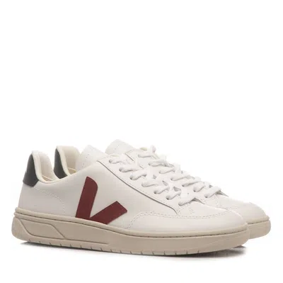 Veja V-12 Xd0201955a Sneakers Women's White Marsala Leather Lifestyle Shoes