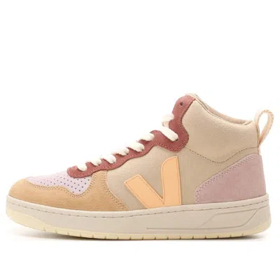 Veja V-15 High-top Suede 'peach Beige' In Multi