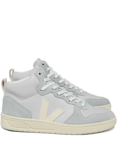 Veja V-15 Leather Sneakers In Gray