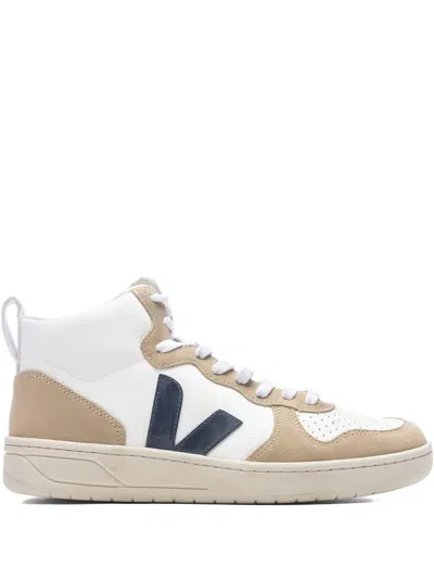 Veja V-15 Leather Sneakers In Neutral