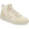 Veja V-15 Chromefree Pebbled-leather High-top Sneakers In Cashew Pierre-multico