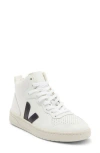 Veja V-15 Mid Top Sneaker In White