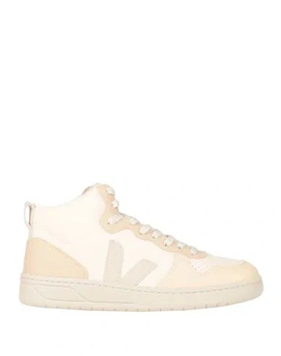 Veja V-15 Woman Sneakers Ivory Size 4 Soft Leather In White