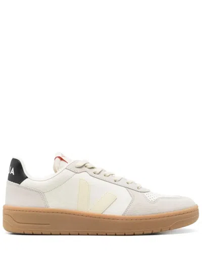 Veja V-82 Grained Leather Pure Sneakers Shoes In Lunar Pierre Marsala