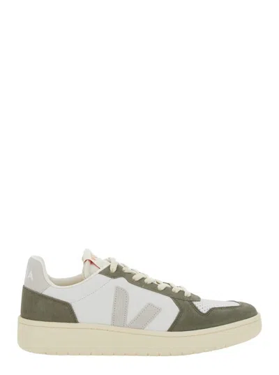 VEJA 'V-82' GREEN LOW TOP SNEAKERS WITH LOGO PATCH ON TONGUE AND SIDE AND LOGO LETTERING ON THE HEEL IN L