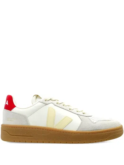 Veja V-82 Perforated Panelled Sneakers In White