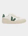 Veja V-90 Mixed Leather Low-top Sneakers In Exw/cyp