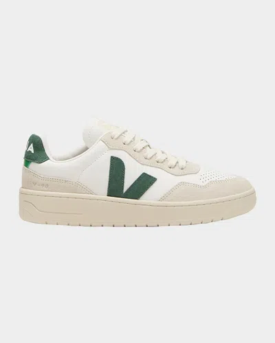 VEJA V-90 BICOLOR LOW-TOP SNEAKERS