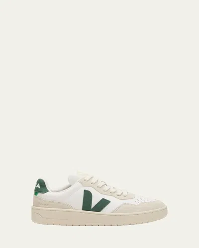 Veja V-90 Bicolor Low-top Sneakers In White