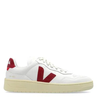 VEJA VEJA V-90 LEATHER LOW-TOP SNEAKERS