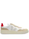 Veja V-90 Leather Low-top Sneakers In Extra-white/pierre/pekin