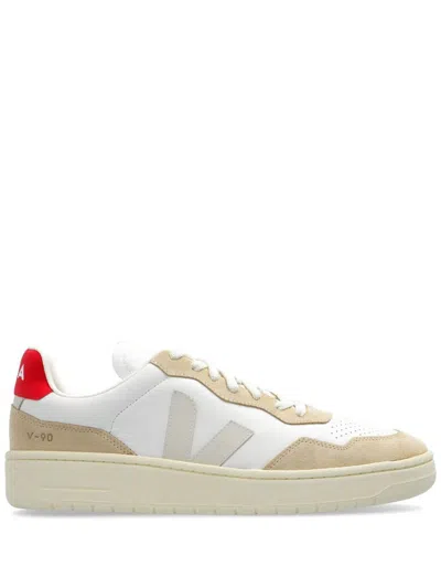 VEJA VEJA V-90 LEATHER SNEAKERS
