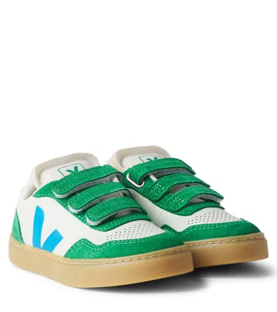 Veja Kids V-90 Round-toe Sneakers In Green