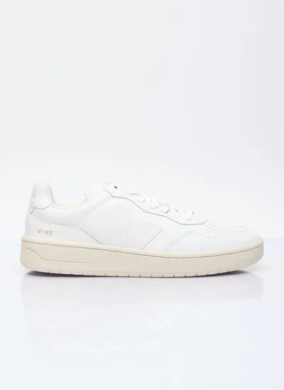 Veja V-90 Leather Sneakers In White