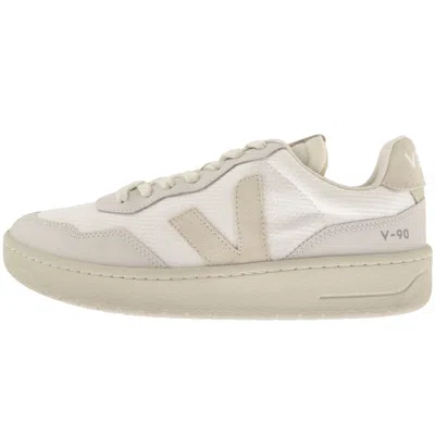 VEJA VEJA V 90 LEATHER TRAINERS WHITE