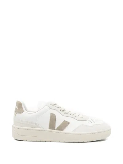 Veja V-90 Logo Patch Sneakers In White