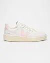 Veja V-90 Low-top Leather Sneakers In Neutral