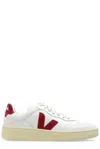 Veja Sneakers V-10 In White And Marsala Leather In Extra White Marsala
