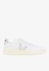 Veja V-90 O. T. Leather Sneakers In White