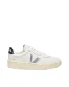 Veja V-90 Ot White Silver Black Sneakers In Black
