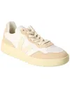 Veja V-10 Colorblock Leather Low-top Sneakers In White