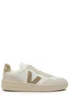 Veja V-90 Panelled Grained Leather Sneakers In Multi
