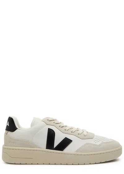 VEJA VEJA V-90 PANELLED GRAINED LEATHER SNEAKERS