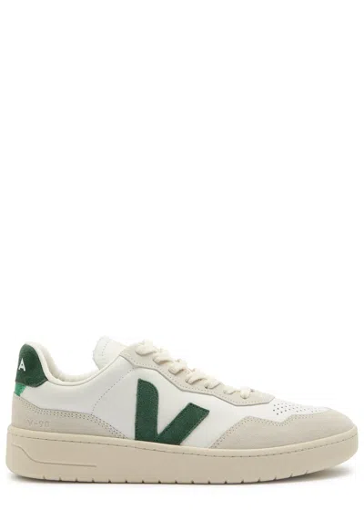 Veja V-90 Panelled Leather Sneakers In Multi